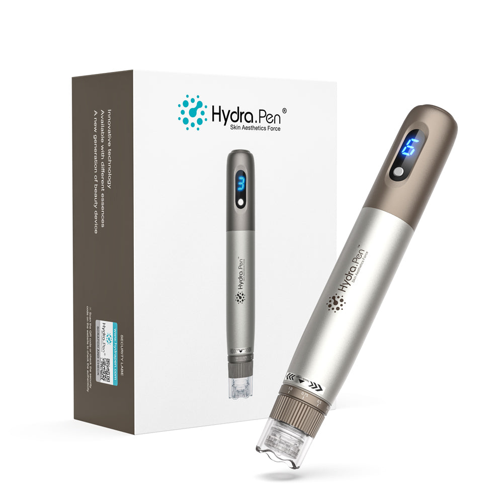Orijinal ürün kutusunun yanında gümüş ve bronz renkli Hydra Pen H3 kalem