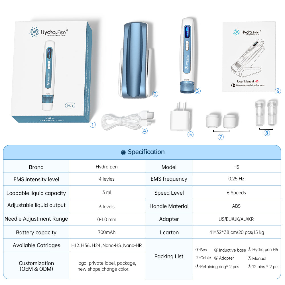 Hydra Pen H5 ölçüleri, teknik özellikleri ve standart aksesuar düzeni