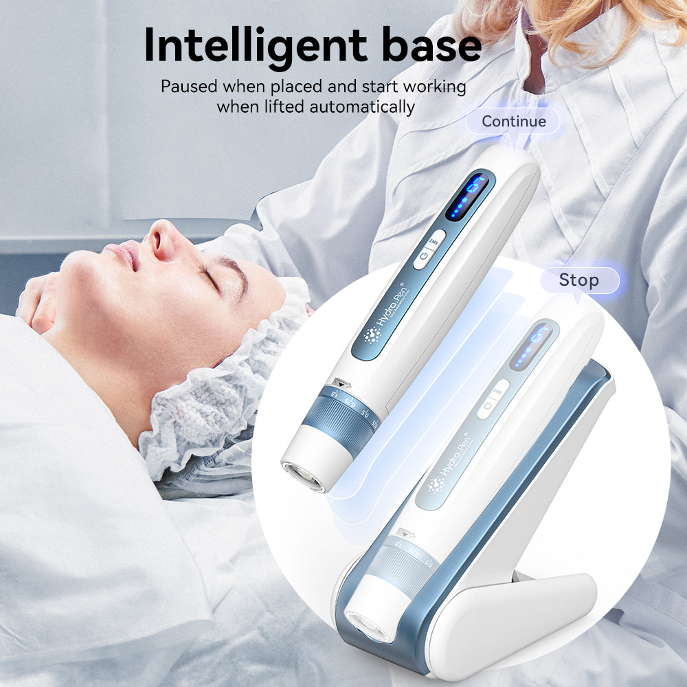 Hydra Pen H5 standına bırakıldığında duraklama, kaldırıldığında yeniden çalışmayı gösteren çizim